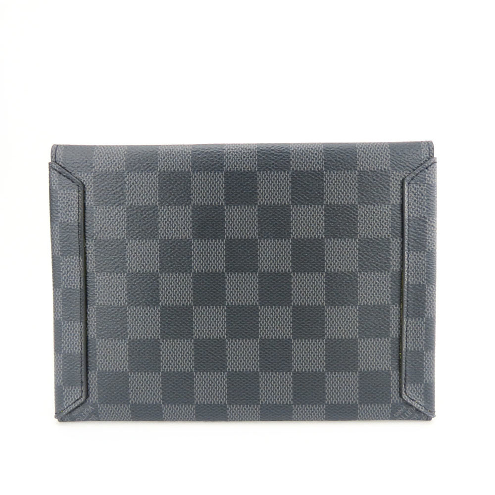 Louis Vuitton Alpha Triple Pouch N60255 Damier Graphite Silver Hardware Clutch Bag for Men and Women — Like New
