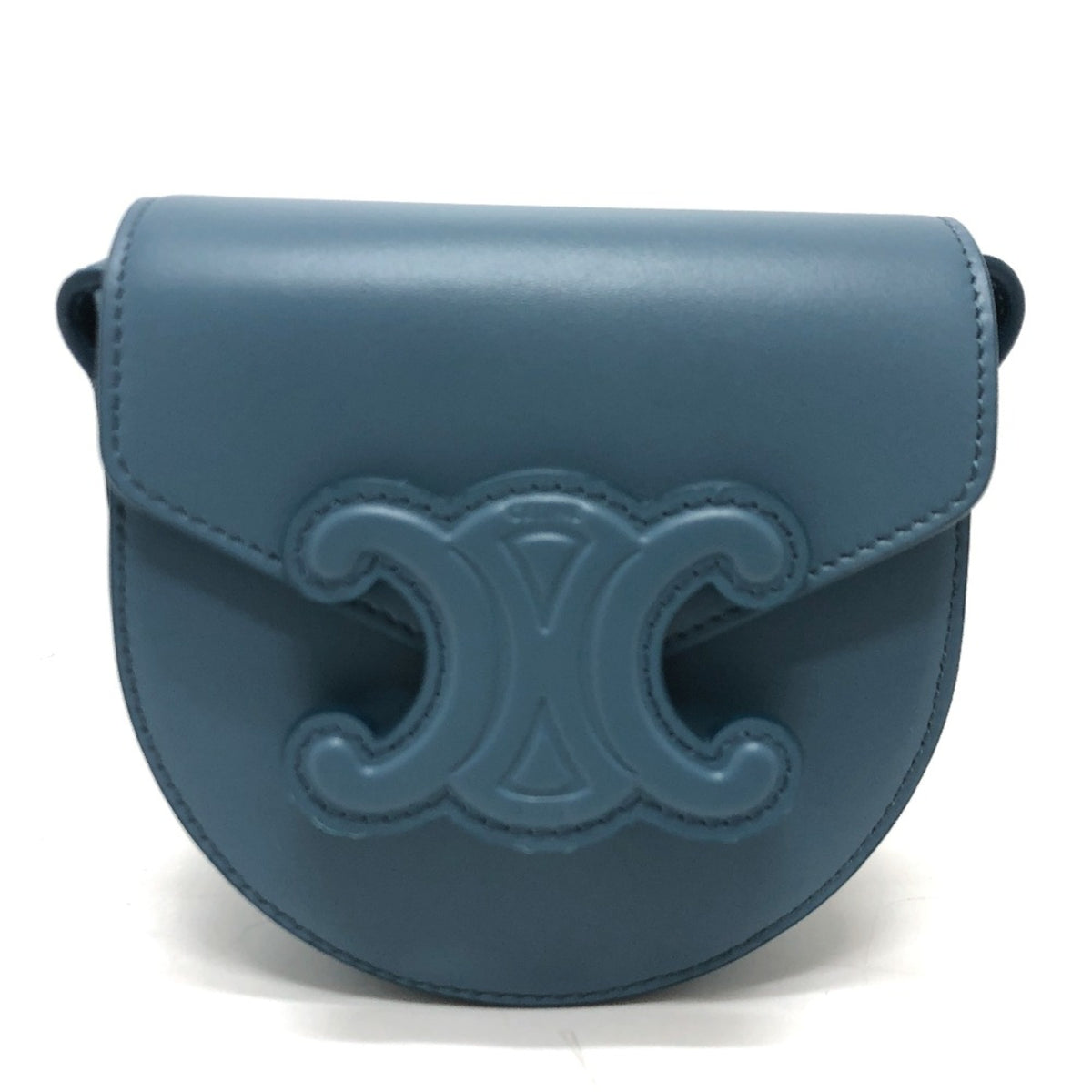 CELINE Triomphe Shoulder Bag blue — Like New