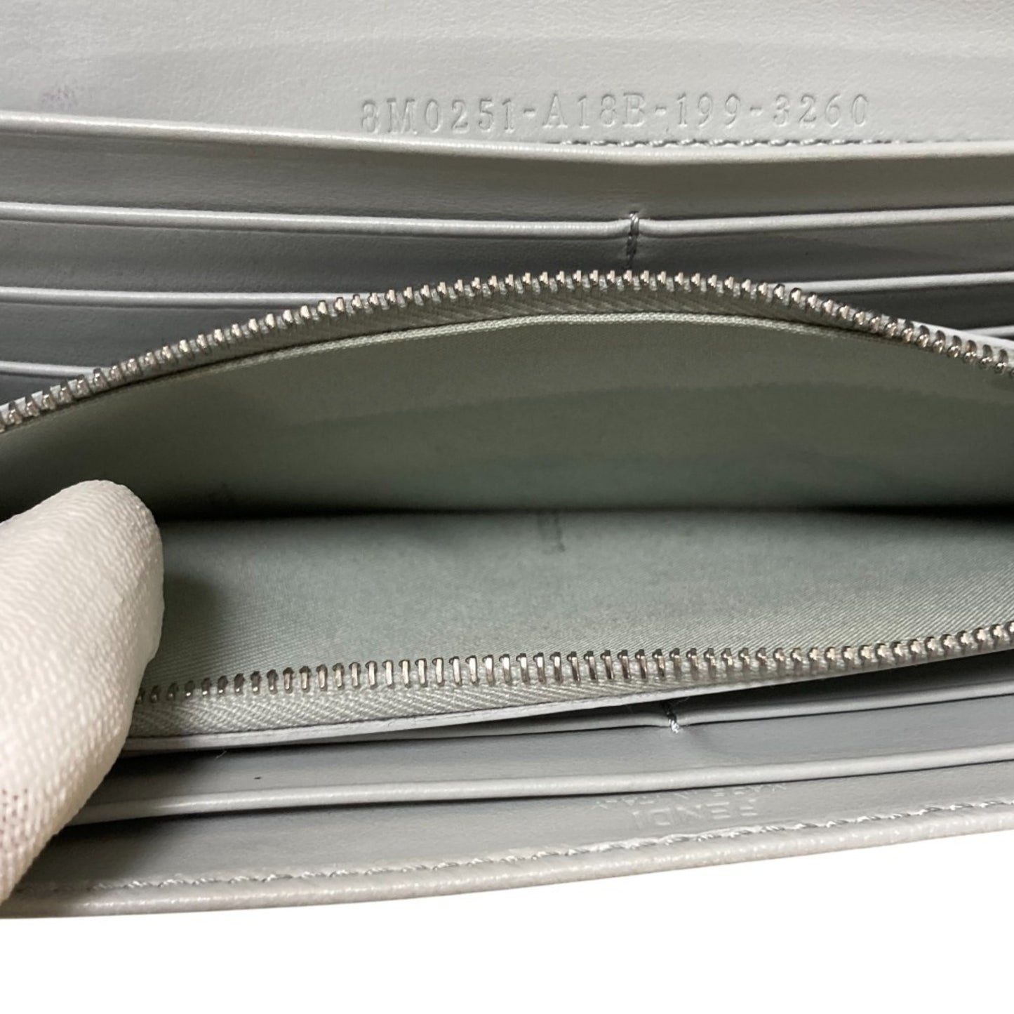 FENDI F is Fendi Continental Wallet, Light Gray, Women's