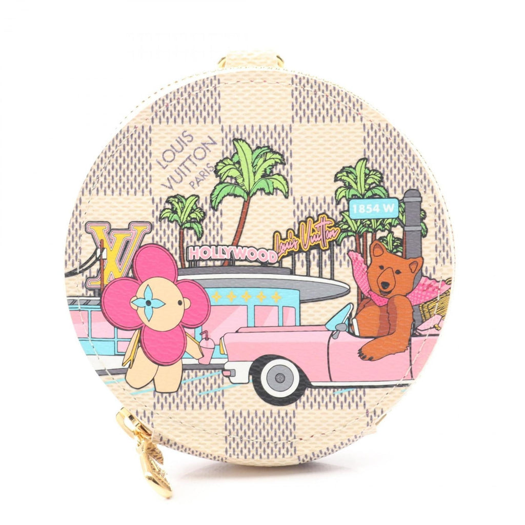 Louis Vuitton Porte Monnaie Long Damier Azur Vivienne Wallet with Coin Purse, Coated Canvas, Azur, Women's, White, N60493