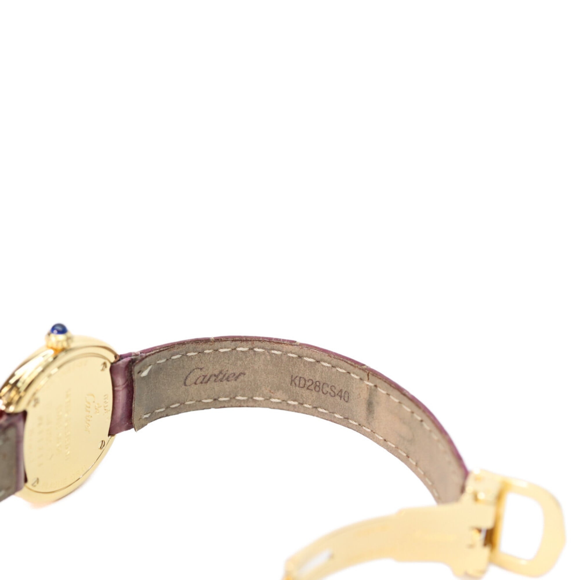 Cartier 925 W1010644 Must Trinity Vermeil SM Side Quartz Watch Gold White Dial Ladies — Very Good