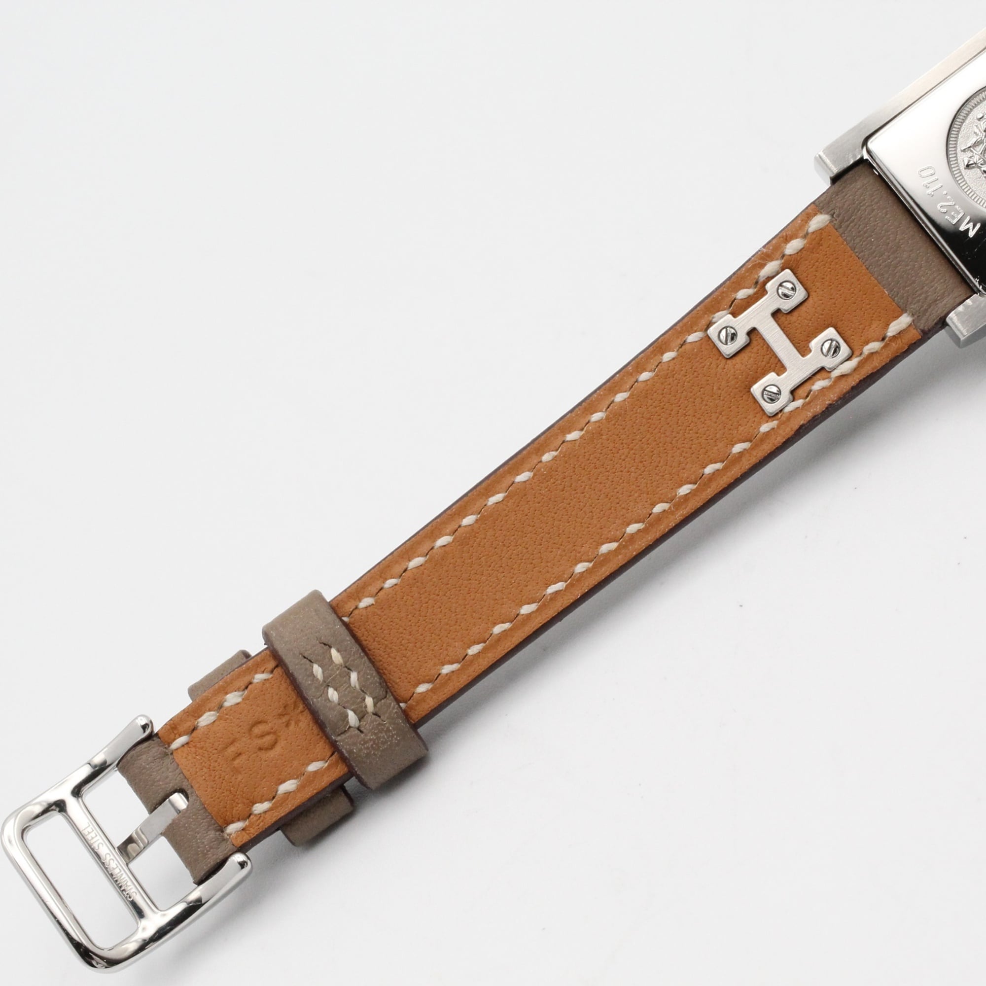 Hermes Mini Medor Watch, Stainless Steel, Leather Strap, Women's, Silver Tone, ME2.110 — Very Good