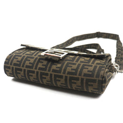 FENDI x FRAGMENT 8BH418 Zucca Baguette Foldable 3-Way Tote Canvas Shoulder Bag, Brown, with Dust Made in France, Men's — Like New