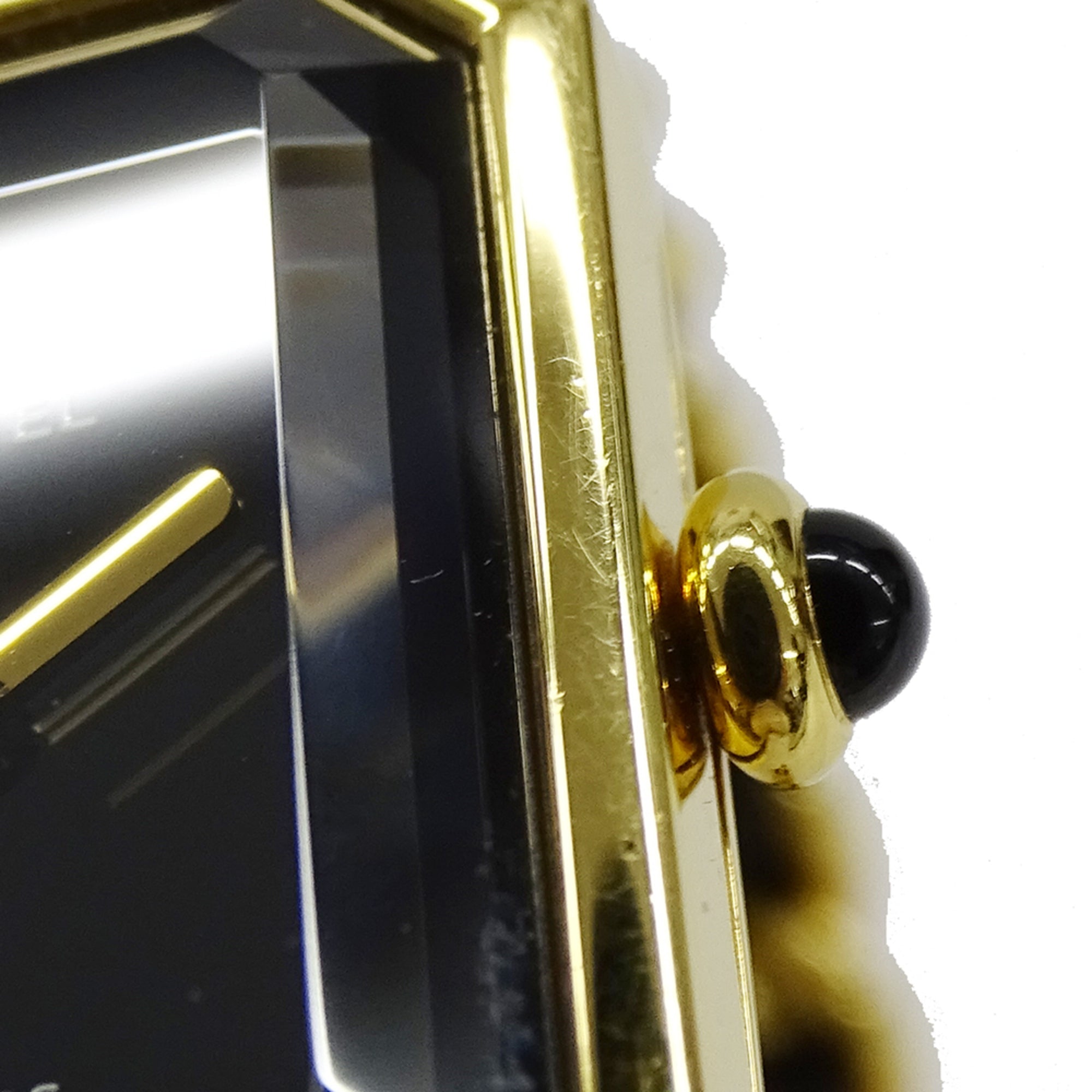 Chanel CHANEL Women's Watch Brand Premiere Quartz QZ GP Leather L Size H0001 Square Gold Black — Good