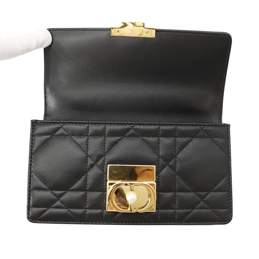 Christian Dior Macro Cannage Ange Mini Calf Leather Handbag M4401UNMZ 2-way Black — Like New