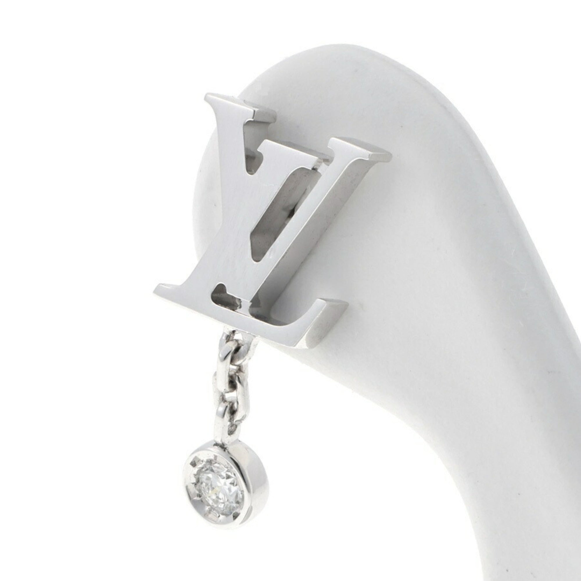 Louis Vuitton Idylle Blossom LV Earrings Q96544 18K White Gold Diamond Single Earring B-160325 — New - Store Return