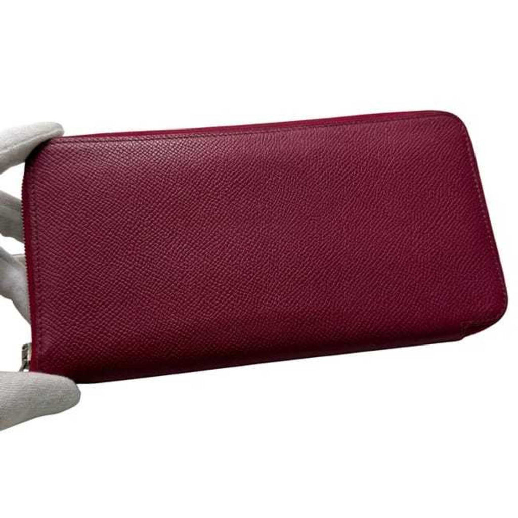 Hermès Round Long Wallet Azap Silkin f-24824 Bordeaux Leather Epson N Stamp HERMES Pink Wine Red Women's