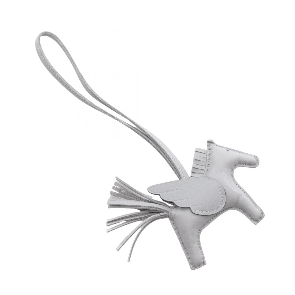 Hermes Rodeo Pegasus PM Gris Pantin Charm Accessory, Agneau Milo Veau Swift Leather, Women's, Gray — New - Store Return