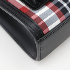 Burberry Mini Pocket Bag, 2-Way Shoulder Check Pattern, 8035841, Calfskin and Nylon, Black/Red, Women's — Like New