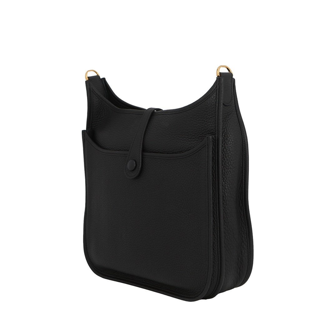 Hermes Evelyne 3 PM Shoulder Bag, Black, Taurillon Clemence Leather, W Stamp, HERMES, Evelyne, Handbag, Women's, HERMES — Like New