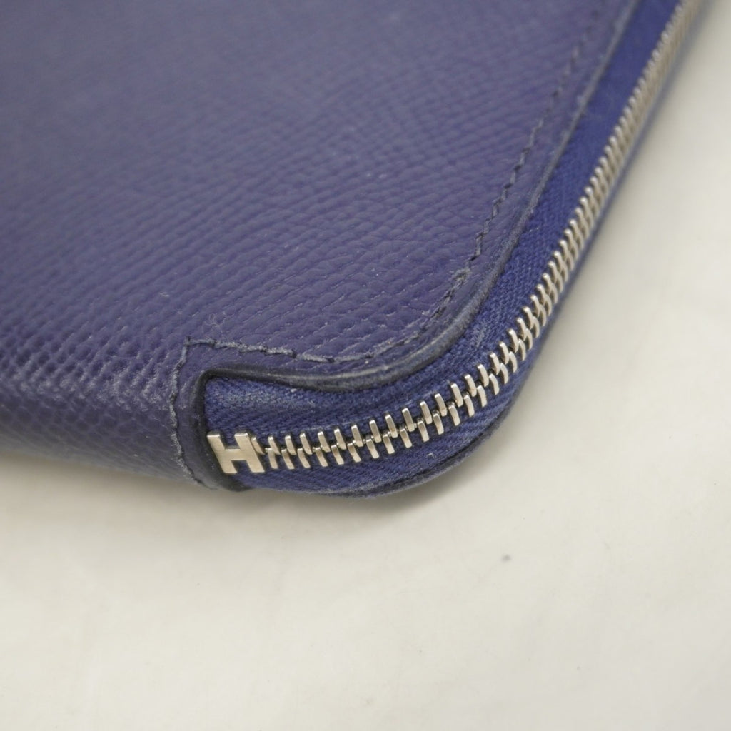 Hermes Hermès Azap Long Silk In Epsom Leather Wallet, Blue Ankle, C Stamp, Women's, P2154602