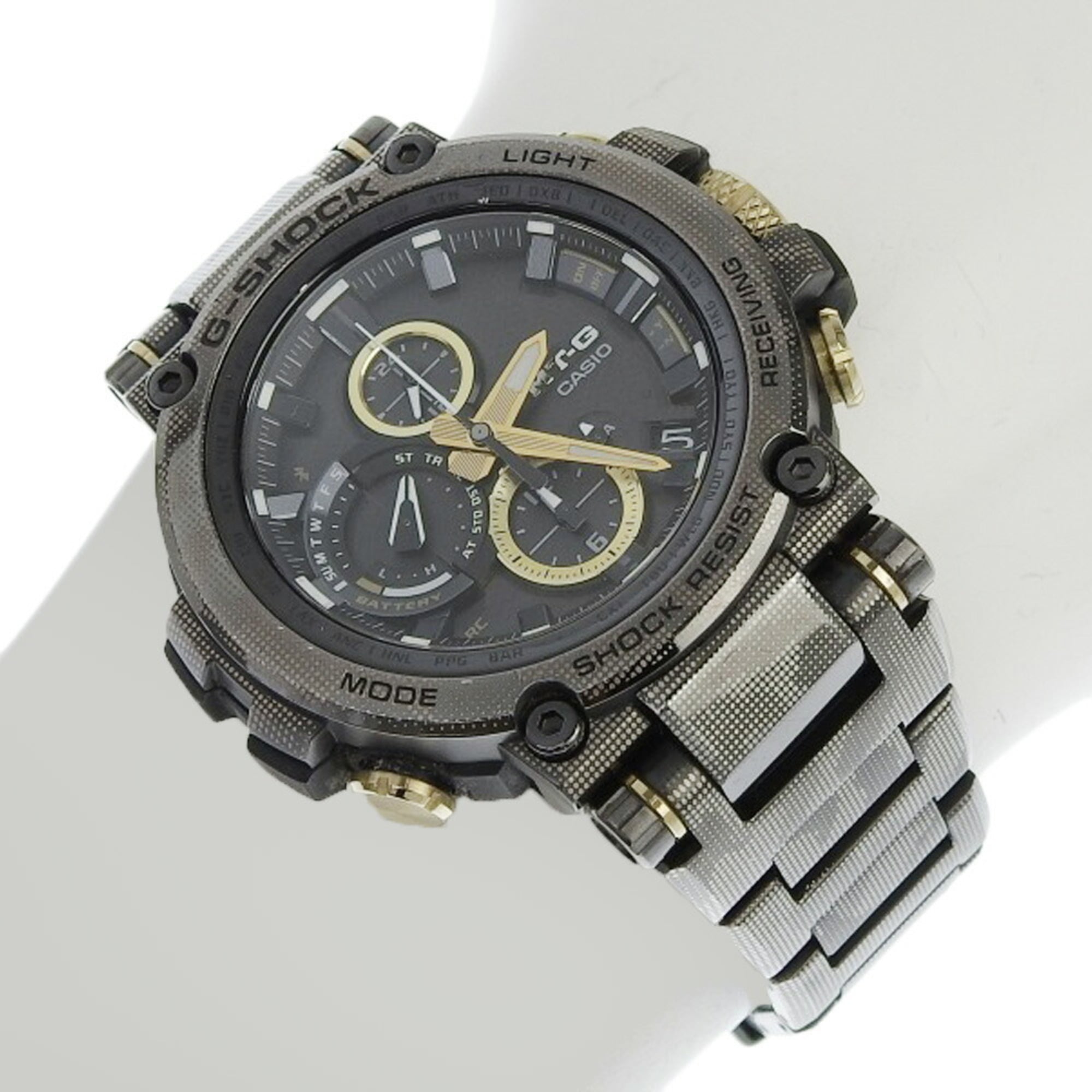 CASIO G-Shock MTG B1000 DCM 1AJF Black Dial Watch Metal SS Radio Solar 48mm Men's — Very Good