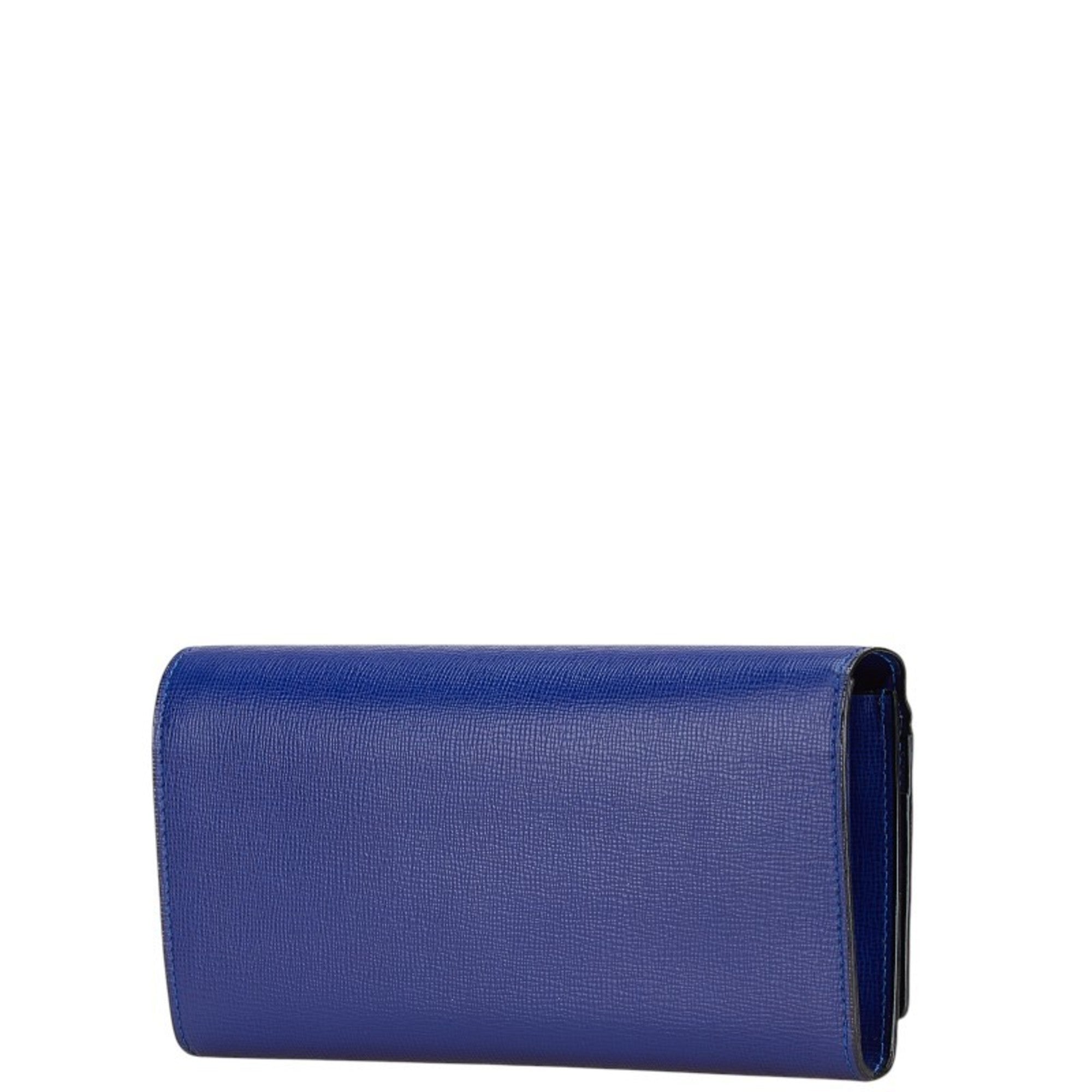 Valextra Men's Blue Leather Long Wallet
