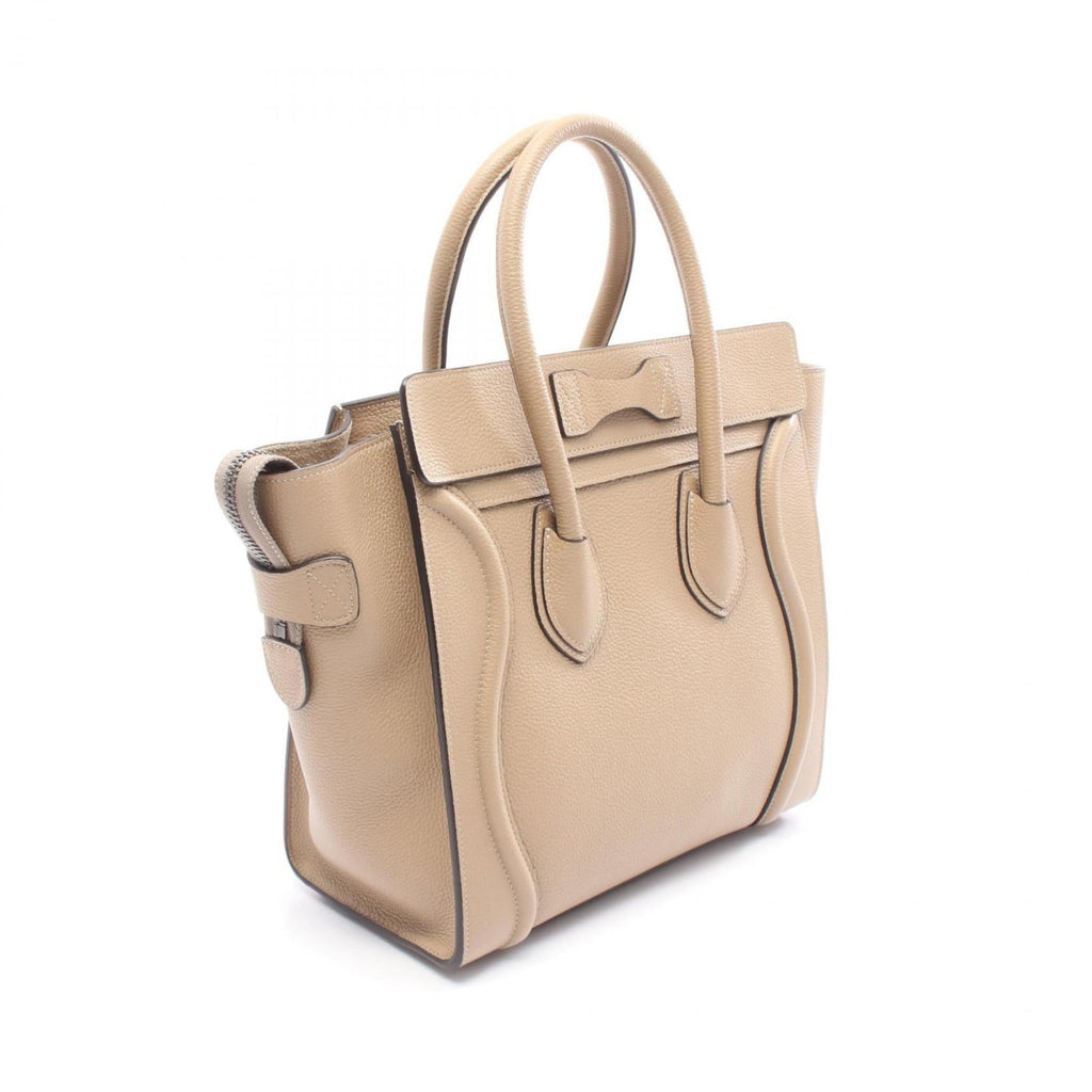 Celine Luggage Micro Shopper Tote Bag, Leather, Women's, Beige