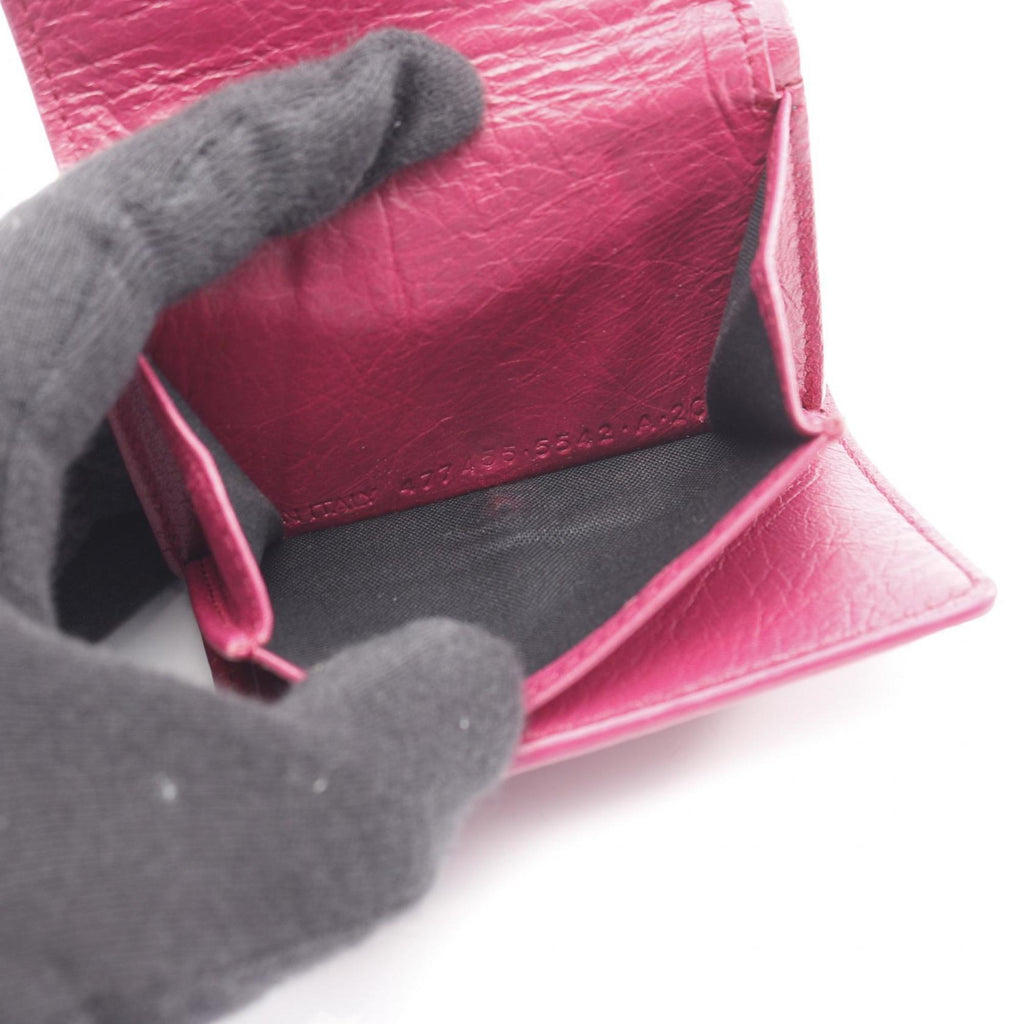Balenciaga Classic Mini Wallet, Tri-fold Leather Women's, Pink, 477455
