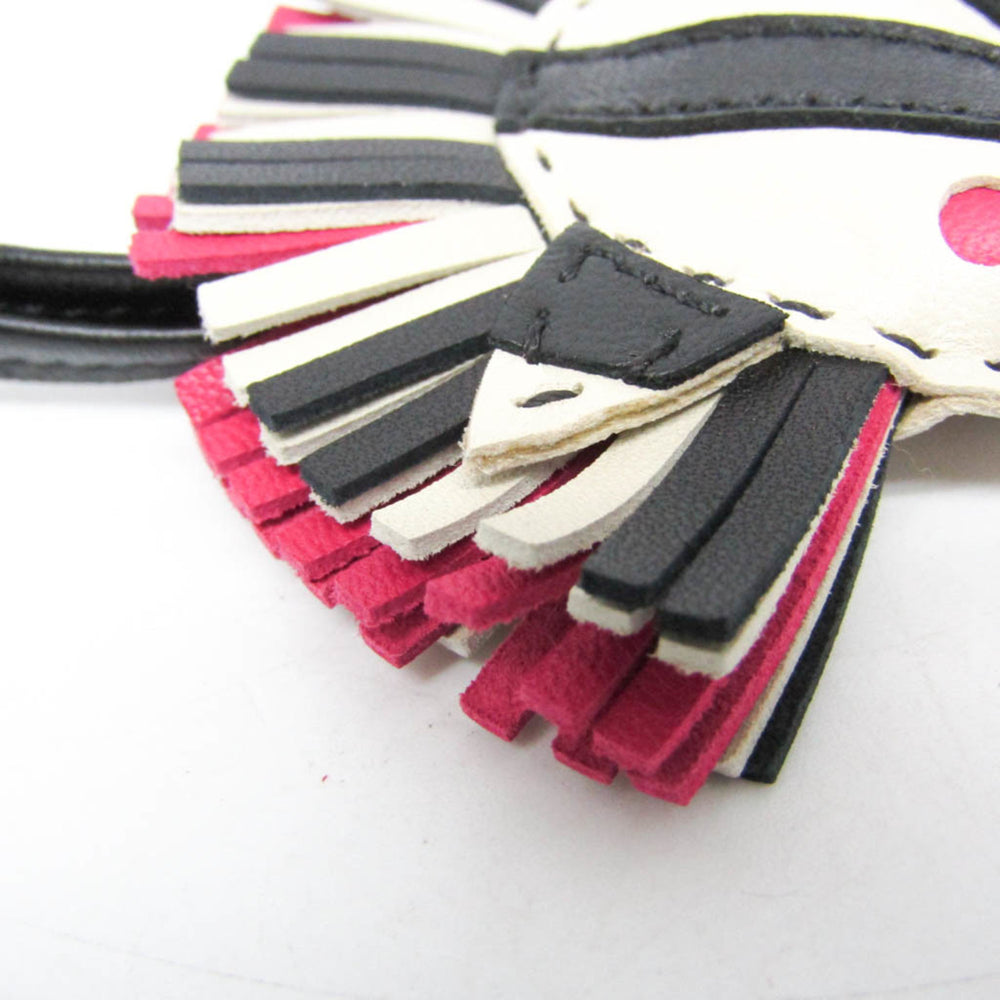 Hermes Agneau Milo Handbag Charm Black,Ivory,Pink GEE GEE SAVAN — Like New