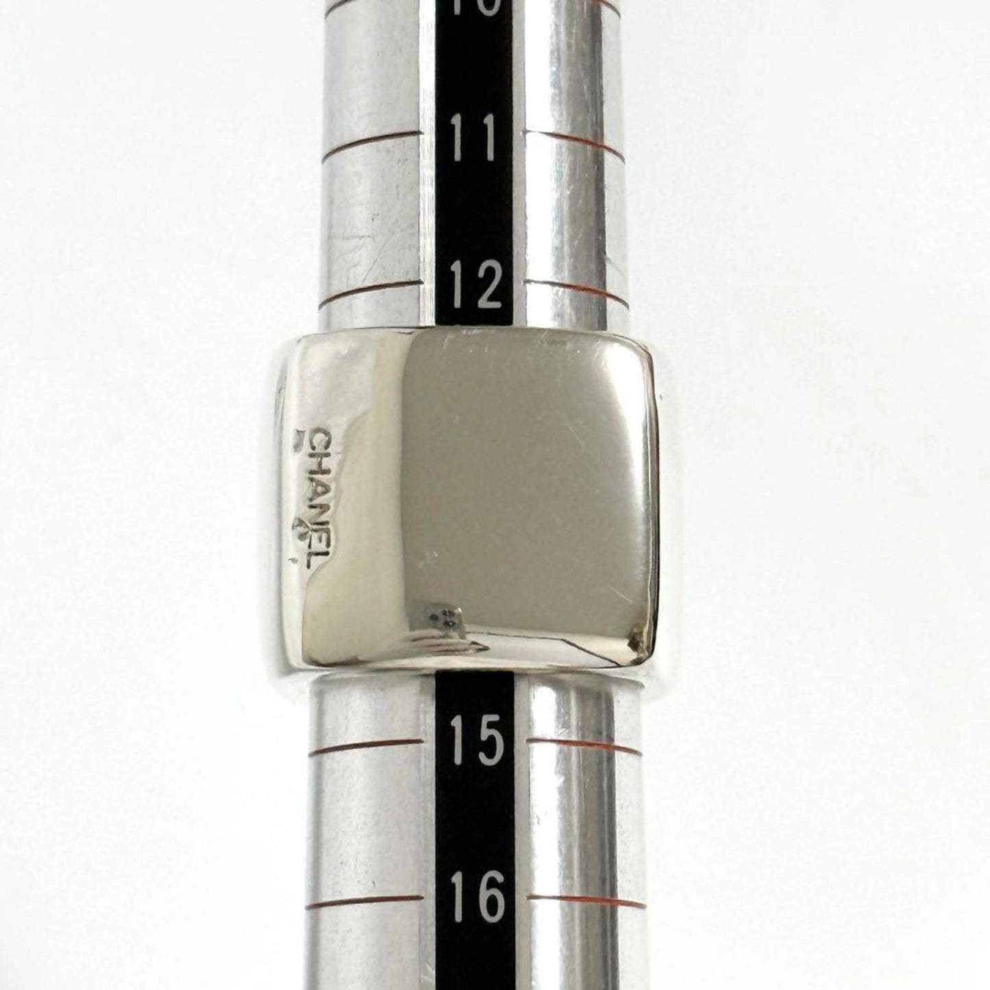 Chanel Vintage Wide Square Ring in 925 Sterling Silver