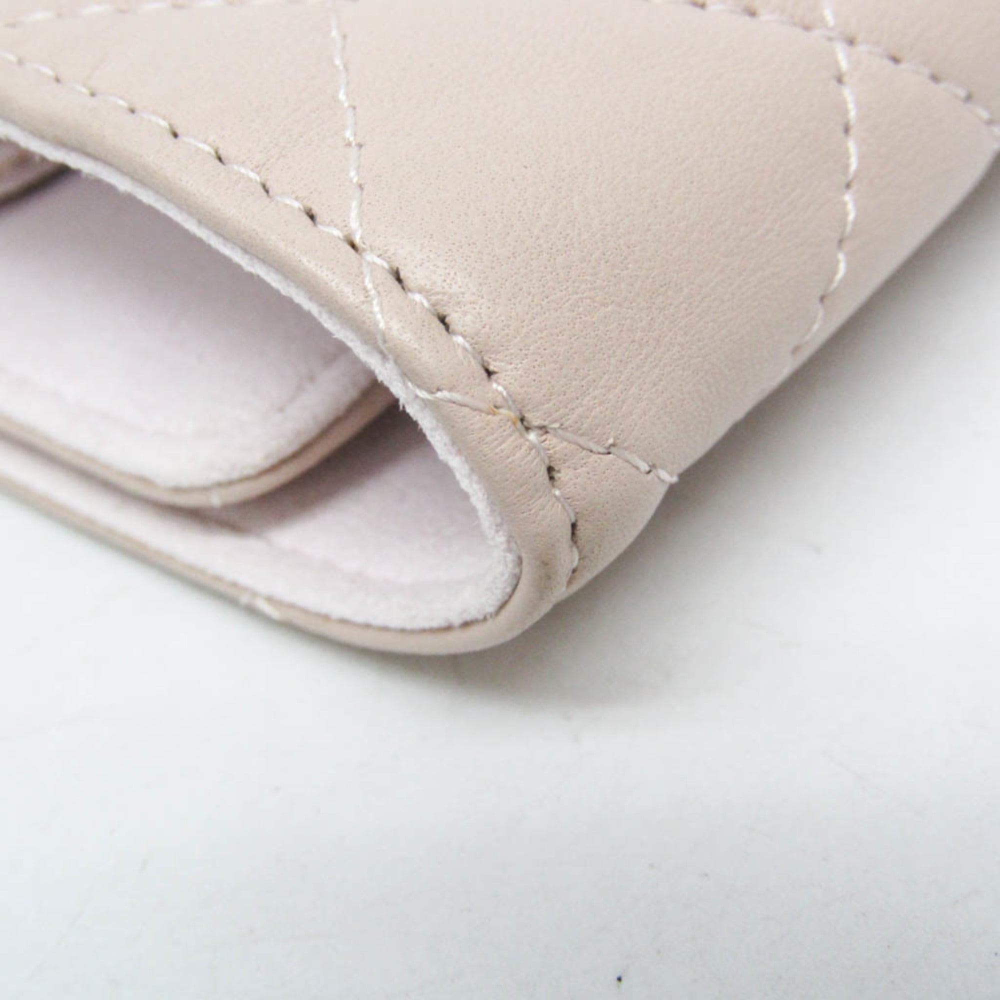 Chanel Matelasse 2.55 Jewelry Case Women's Leather Clutch Bag Light Pink — Like New