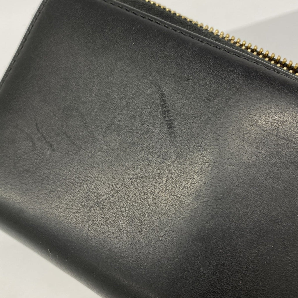 Gucci Bamboo Long Wallet 453158 Leather Black Women's