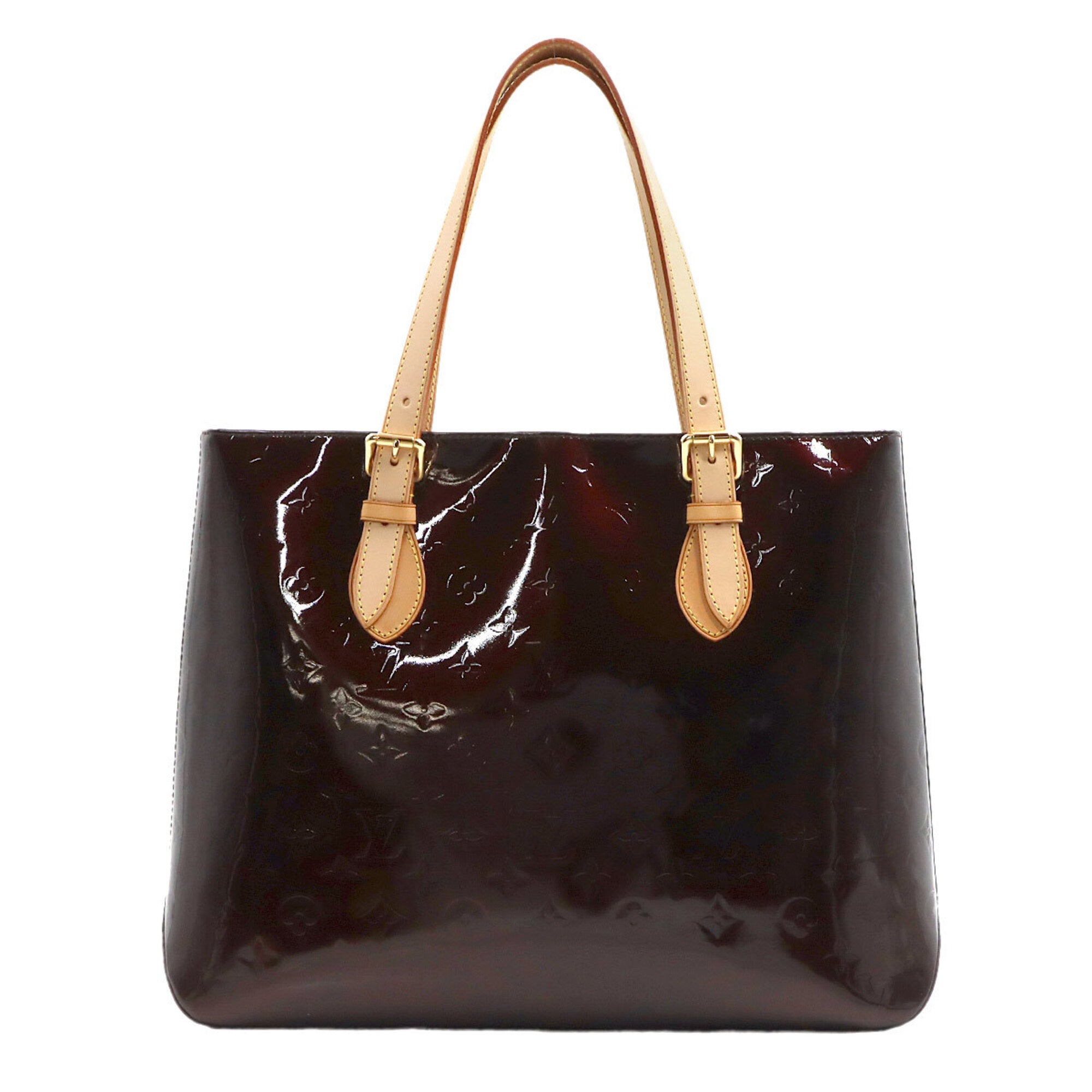Louis Vuitton Monogram Vernis Brentwood Tote Handbag, Leather, Amarante, M91994, Gold Hardware — Like New