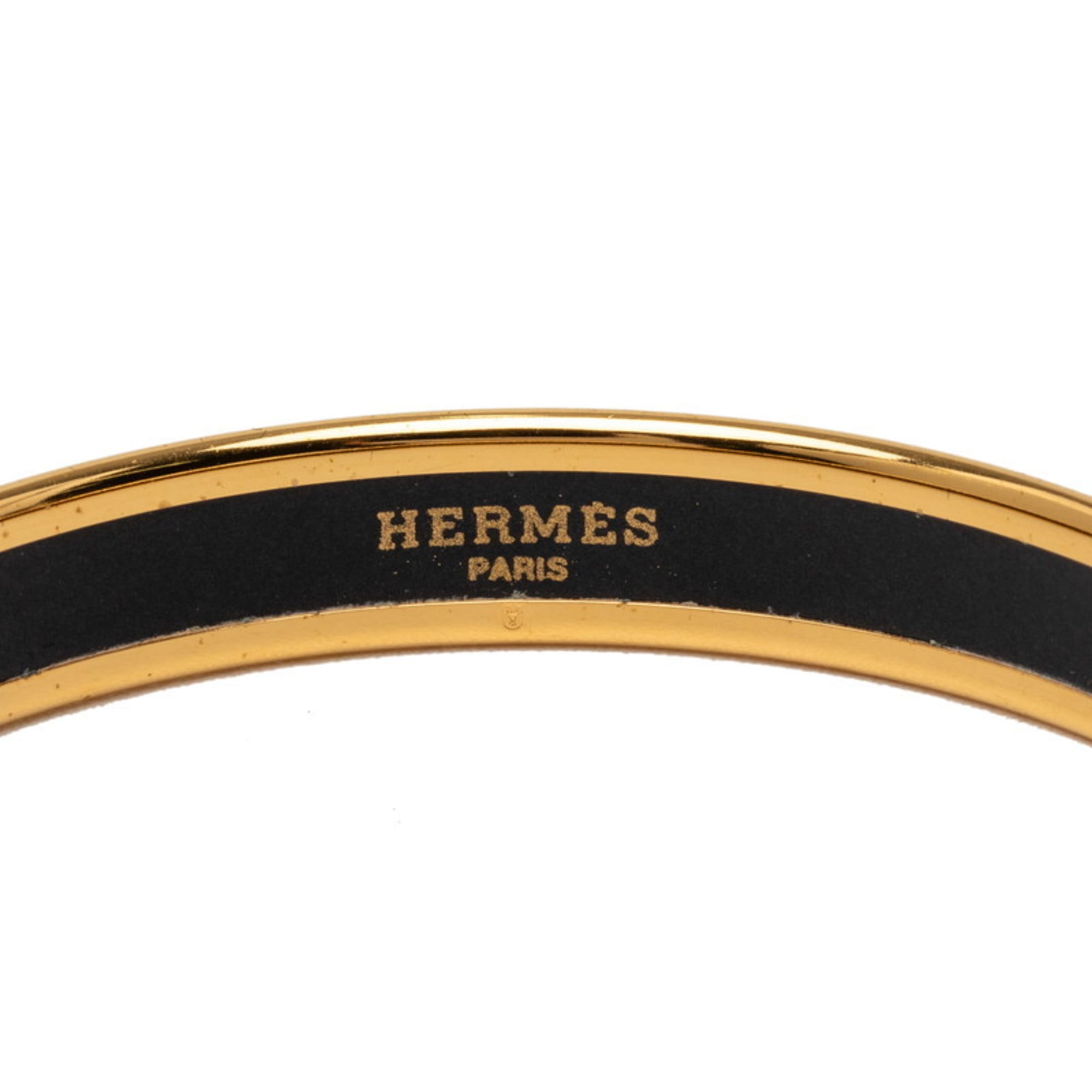 Hermes Enamel PM Cloisonne Bangle in Gold, Bordeaux, and Multicolor Plated for Women