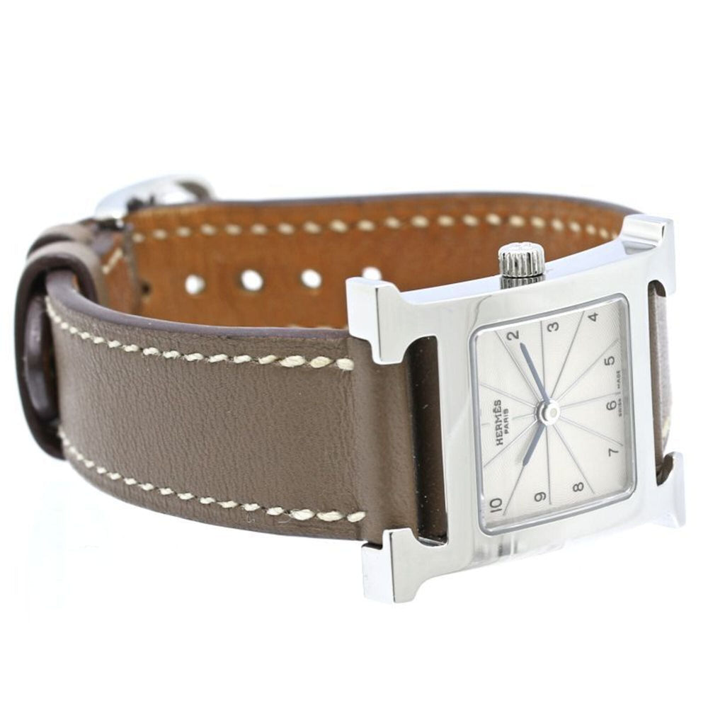 HERMES H-Watch HH1.210.260 WW18 Women's Watch Stainless Steel x Cowhide Leather 40556 — Very Good