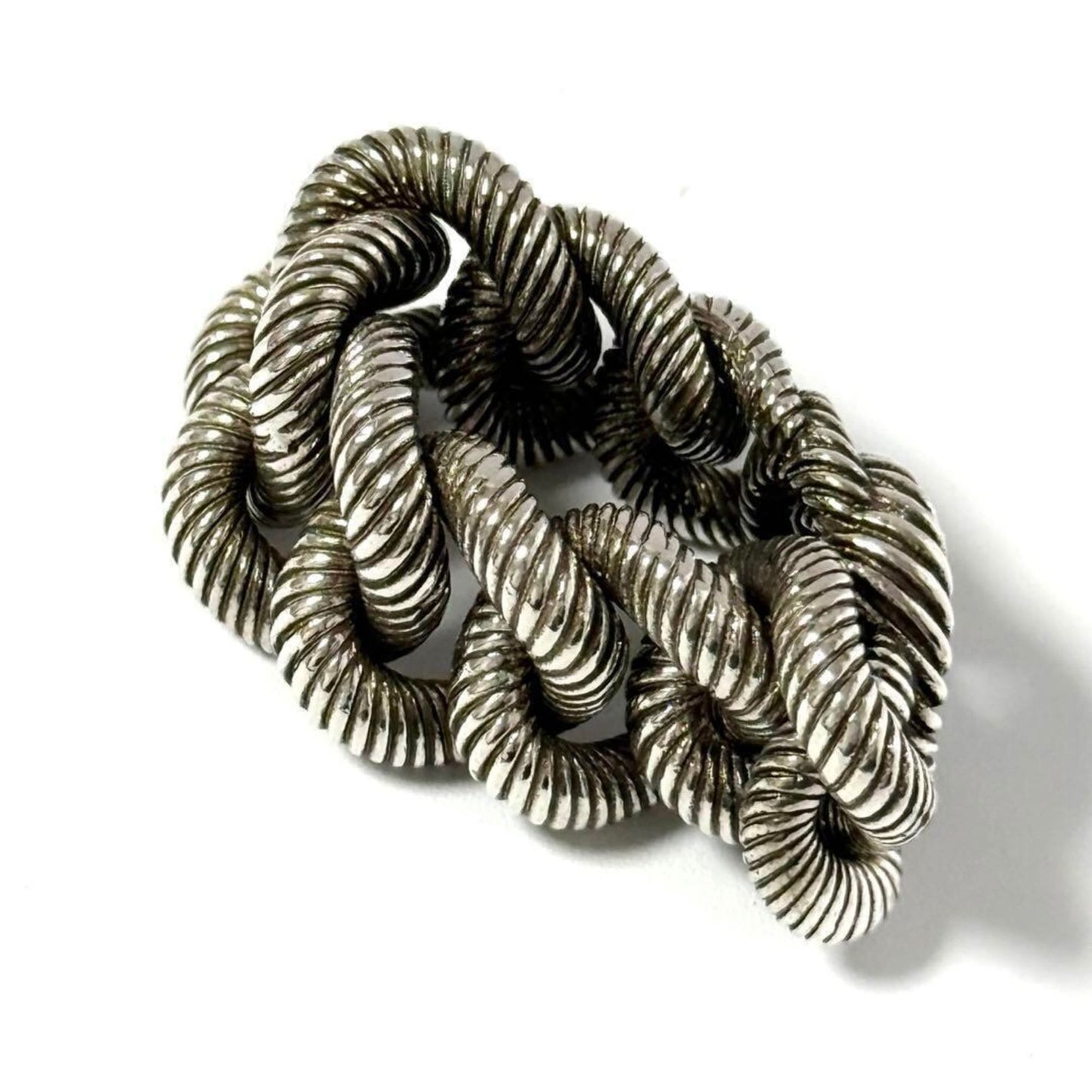 Gucci Men's Gourmet Chain Ring, Silver