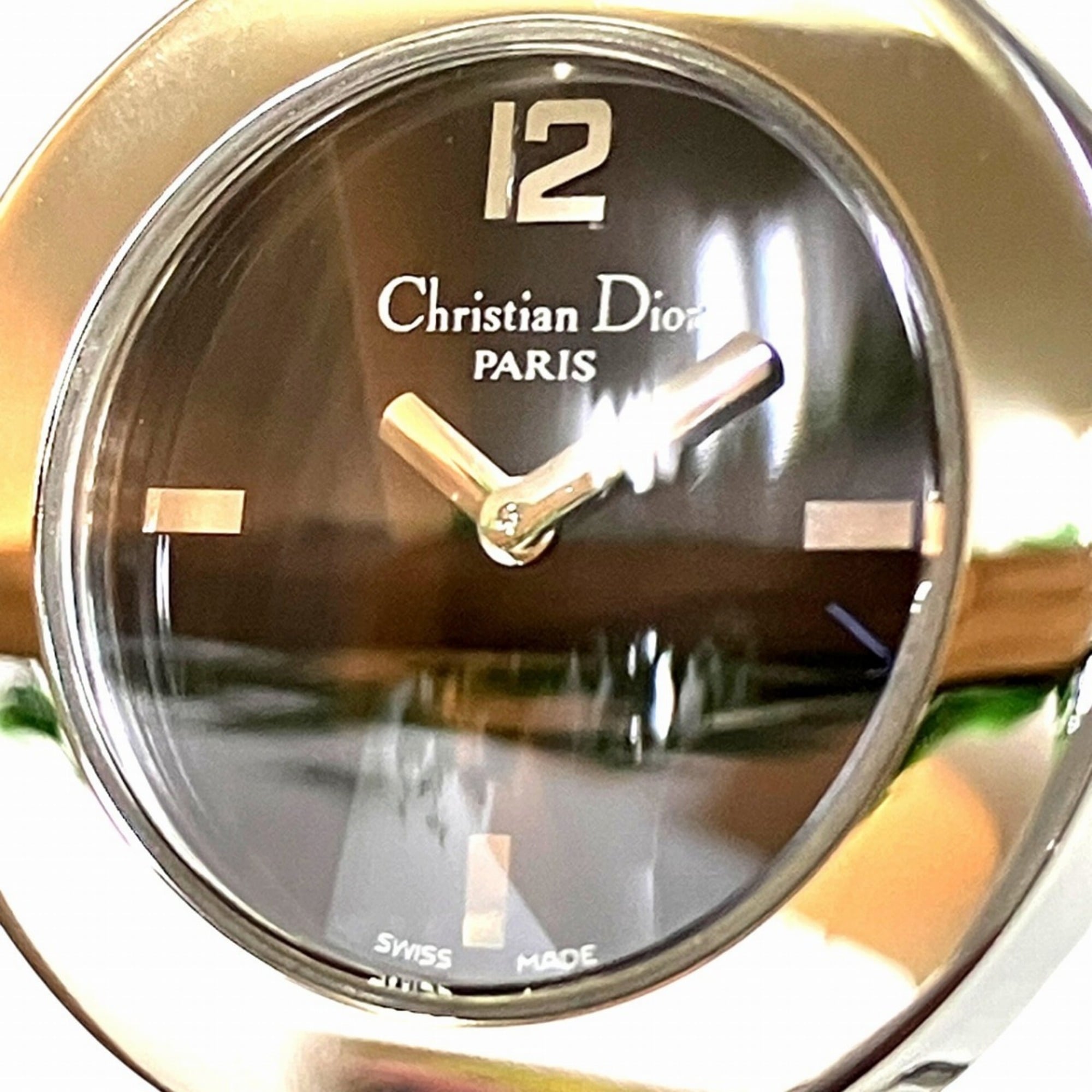 Christian Dior Malice watch, total weight 55.3g, stainless steel, quartz movement, black dial, CD22110 — Good