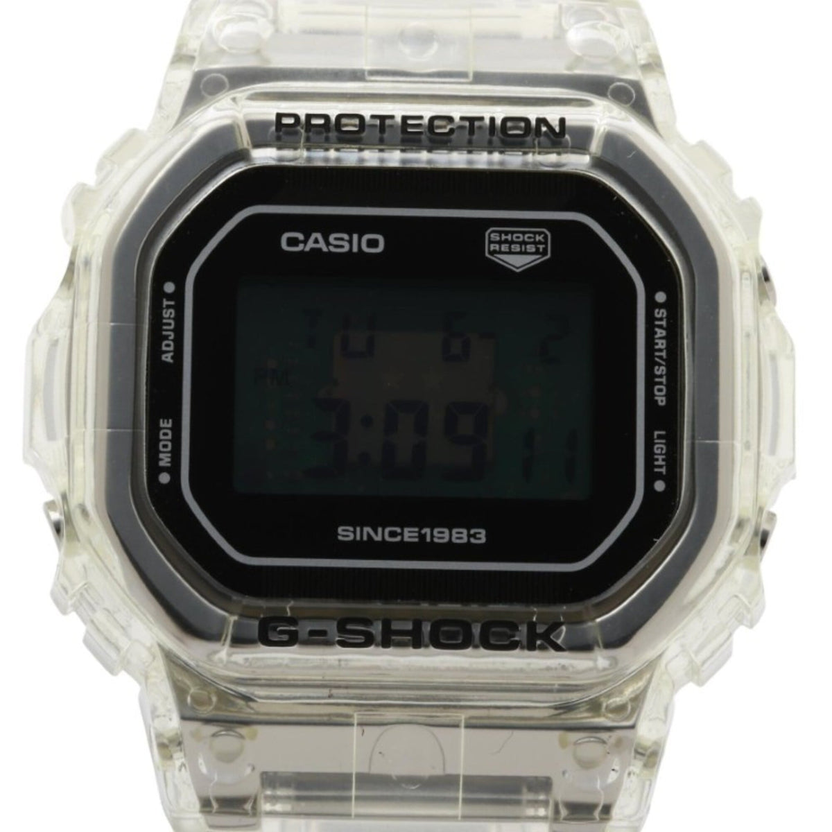 CASIO G-SHOCK DIGITAL 5000 SERIES 40th Anniversary CLEAR REMIX DW-5040RX-7JR Black Clear Stainless Steel/Resin Men's Digital Watch — Like New