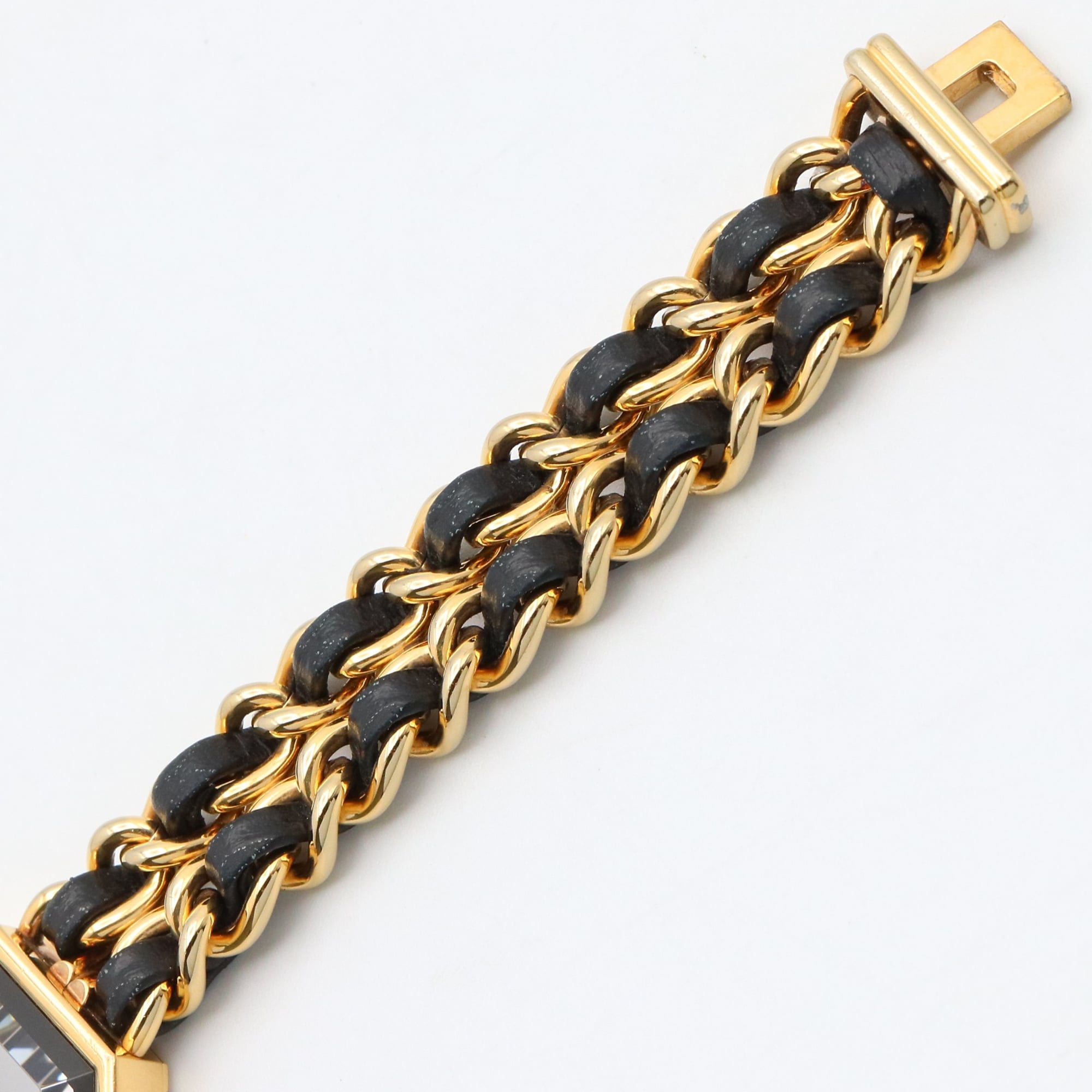 CHANEL Premiere Original Edition Watch, GP (Gold Plated), Leather, Women's, Black, H6951 — Very Good