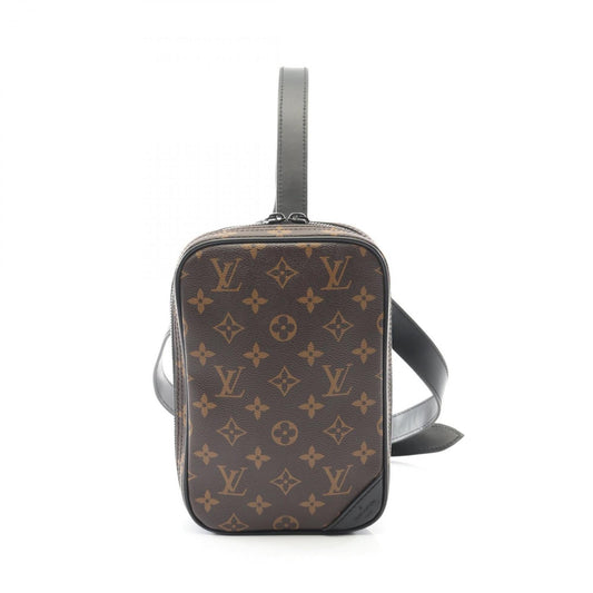 Louis Vuitton Utility Side Bag, Monogram Solar Ray Waist Coated Canvas and Leather, Macassar, Men's, Brown Black, M44477
