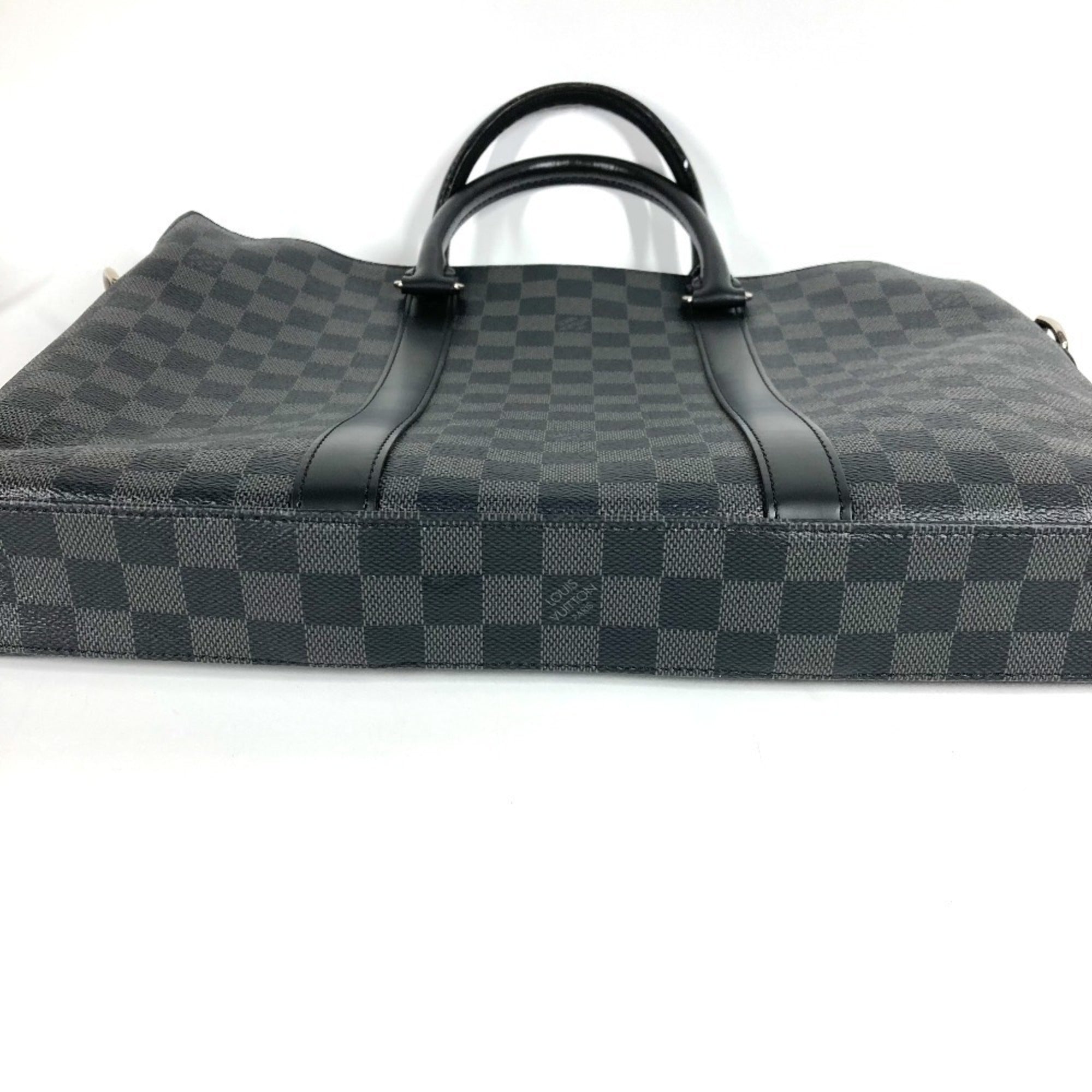 LOUIS VUITTON N40024 Damier Graphite Anton Briefcase, 2-Way Bag, Document Shoulder Handbag, Business Canvas, Black, Men's and Women's