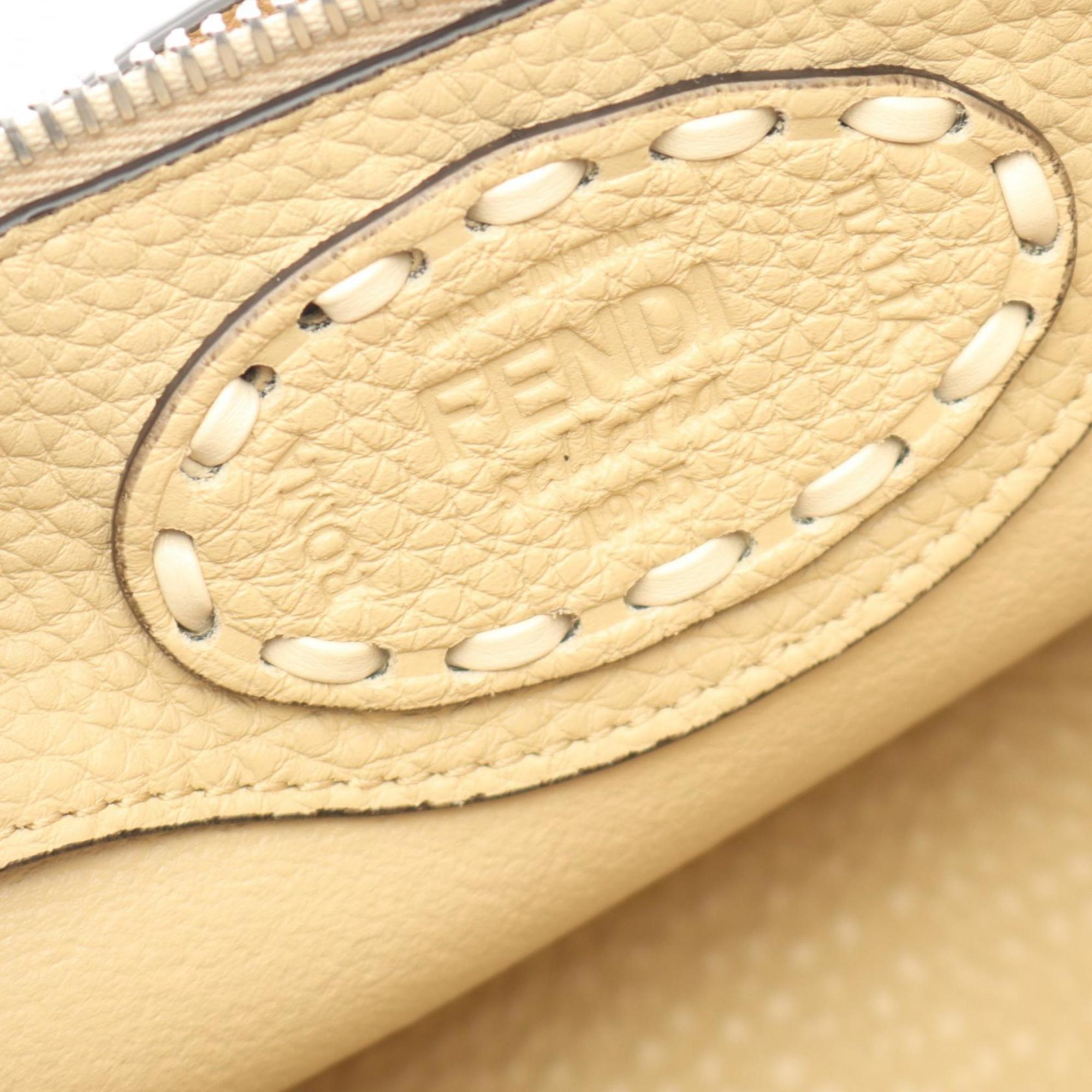 Fendi By the Way Selleria Mini Handbag, Leather, Women's, Beige and Brown, 8BS098