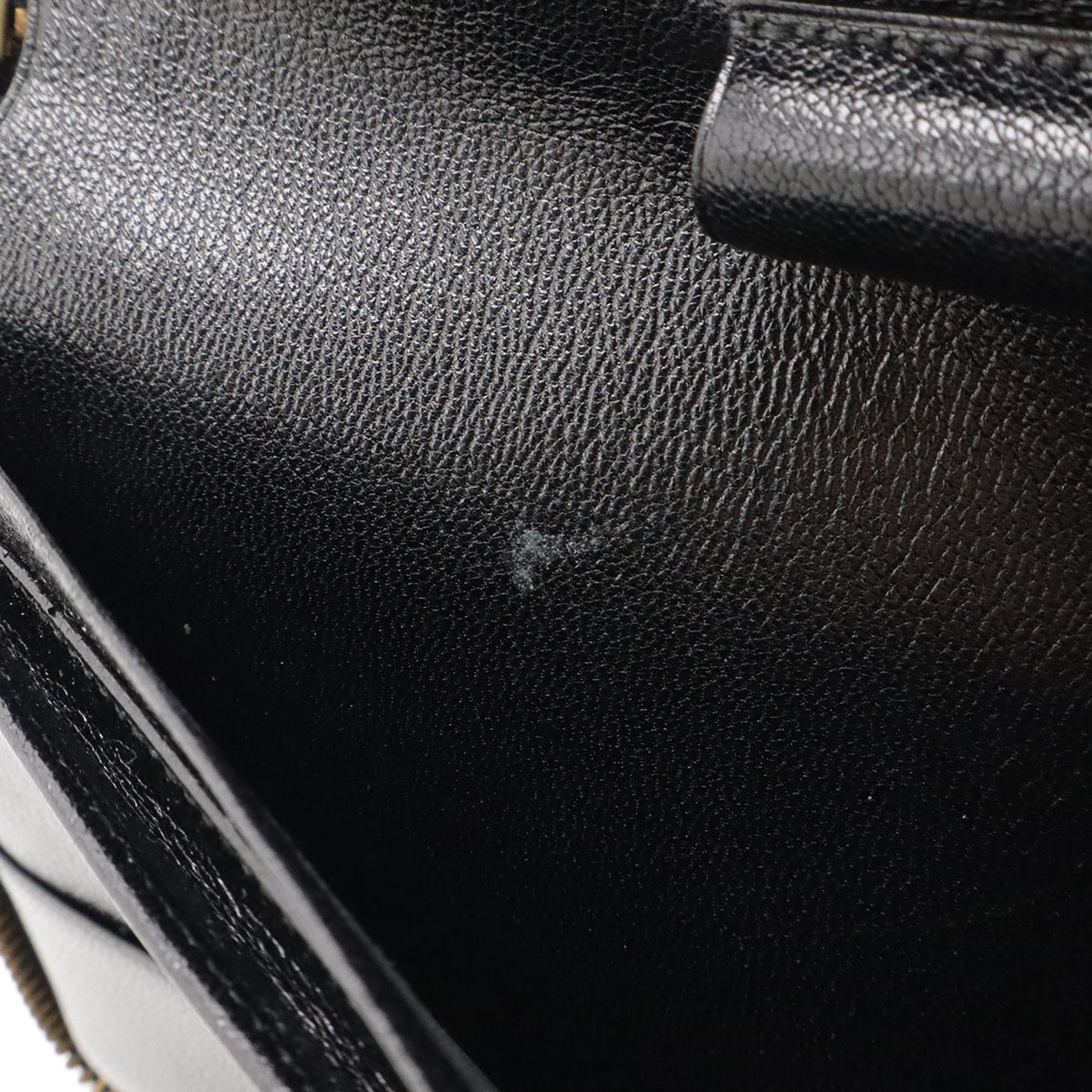 HERMES Charlie Travel Case, Multi-Purpose Passport Round Wallet, Box Calf Leather, Black, 〇U Stamp