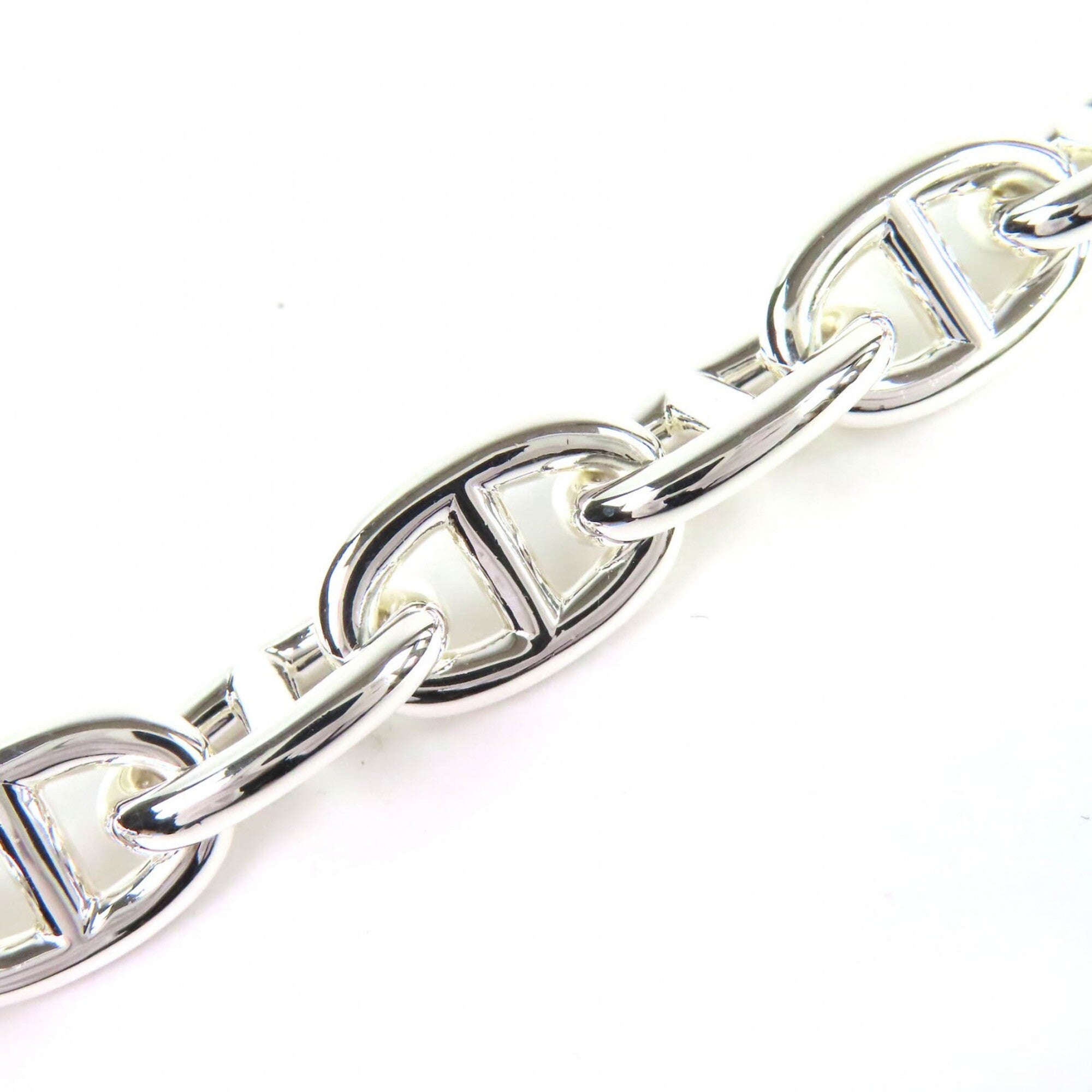 HERMES Chaine d'Ancre MM 925 14-link chain bracelet, 2024 model, silver, weight 50.52g, women's — Like New