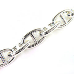 HERMES Chaine d'Ancre MM 925 14-link chain bracelet, 2024 model, silver, weight 50.52g, women's — Like New