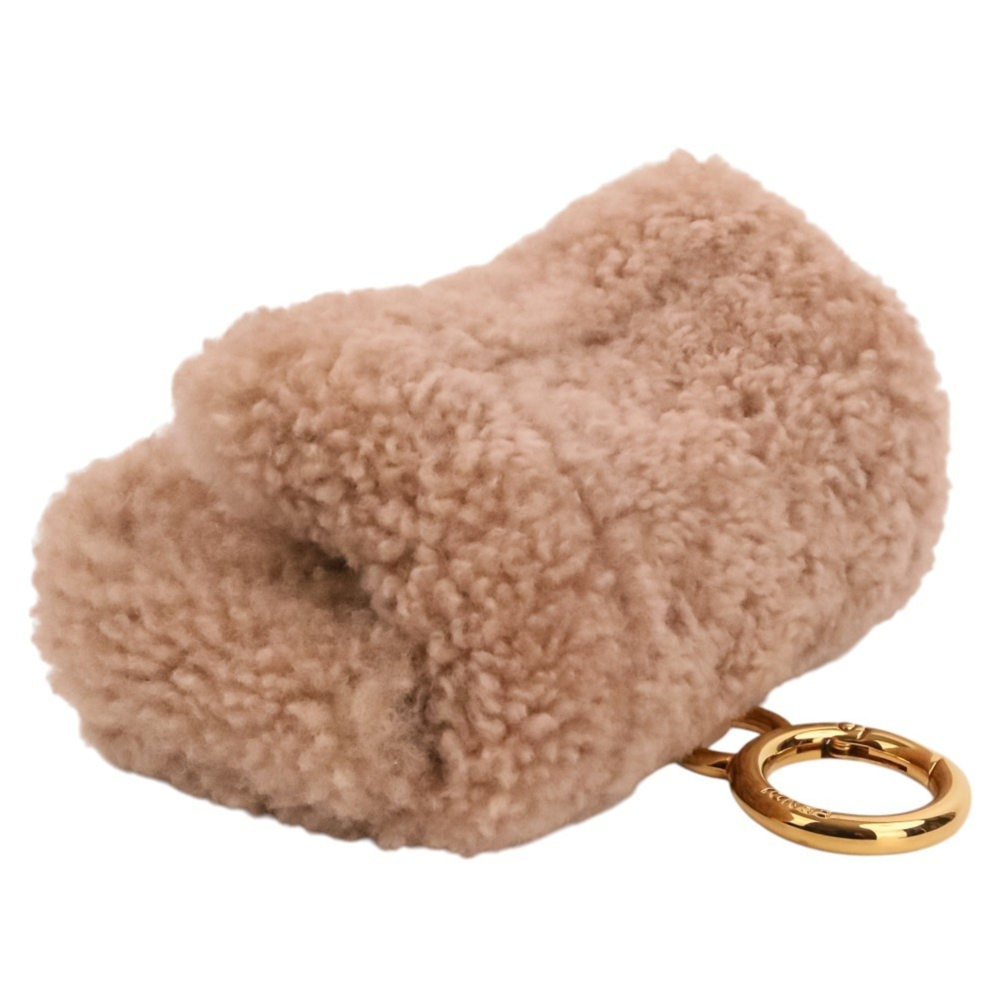 FENDI Nano Baguette Fur Charm Mini Shoulder Bag 7AR844 Pink Beige Women's — Like New
