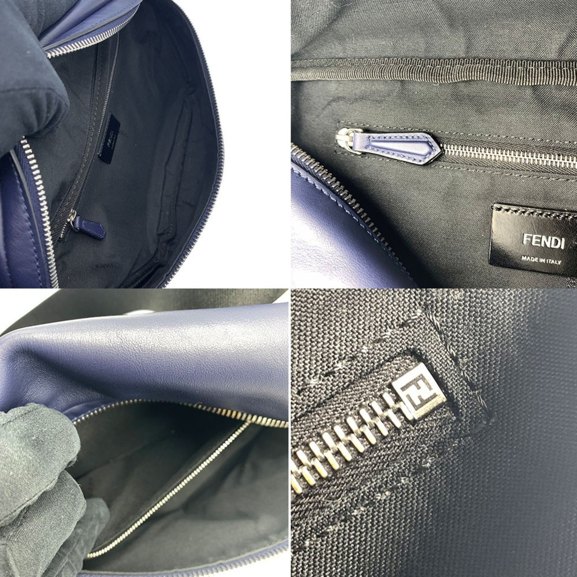 FENDI Bugs Eye Body Bag Waist Navy 7V34 A80J F0R2A