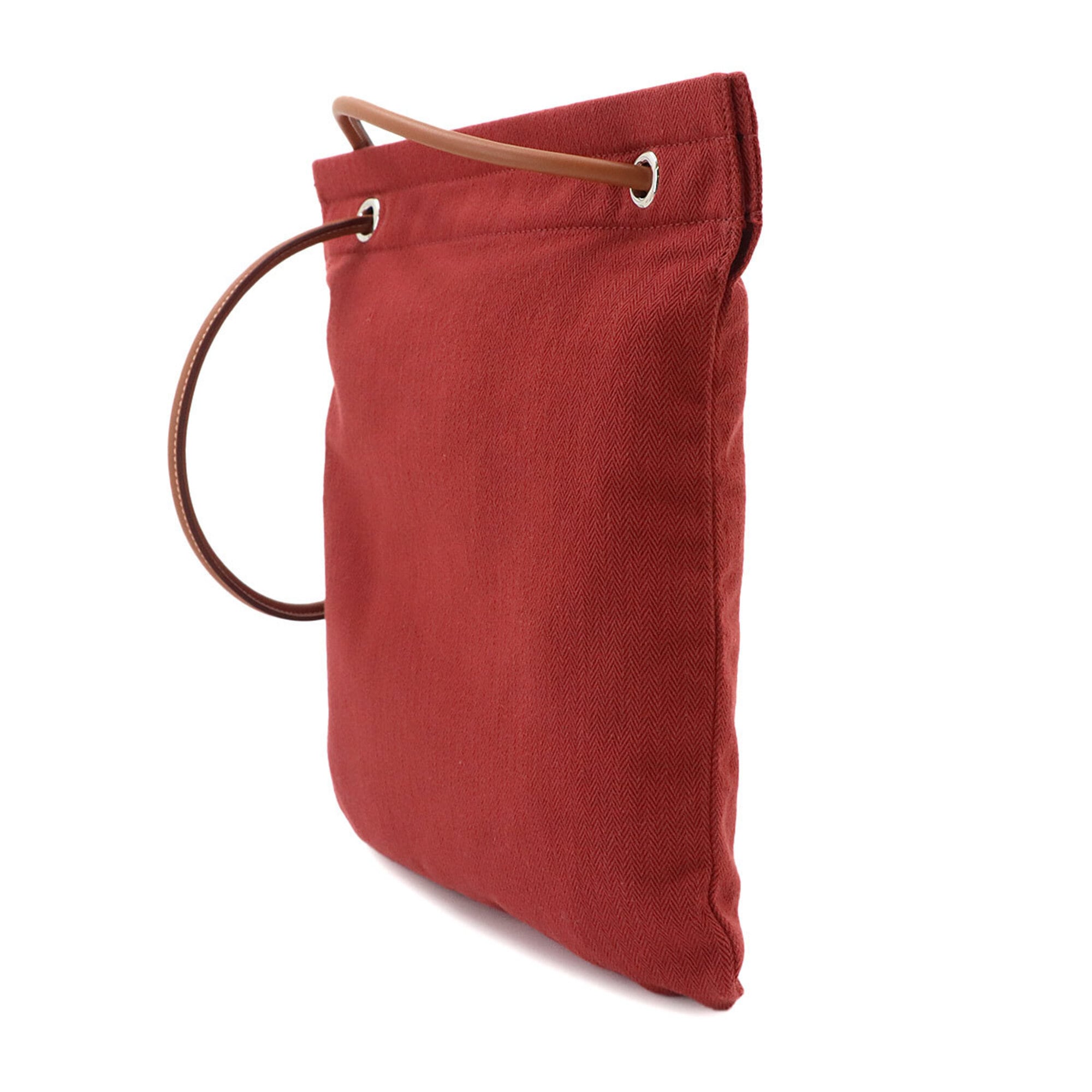 Hermes Sac Aline MM Shoulder Handbag, Toile Chevron Swift Leather, Rouge H Gold, B Stamp — Like New