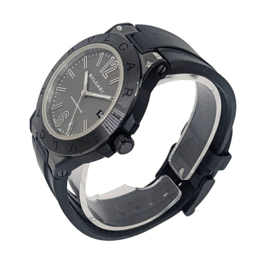 BVLGARI Diagono Magnesium Date Ceramic Gray Dial Rubber Black Automatic Men's Watch DG41SMC — Good