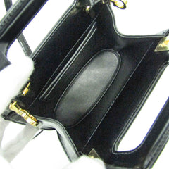 Salvatore Ferragamo Gancini Wanda DH-21 3494 Women's Leather Handbag,Shoulder Bag Black — Like New