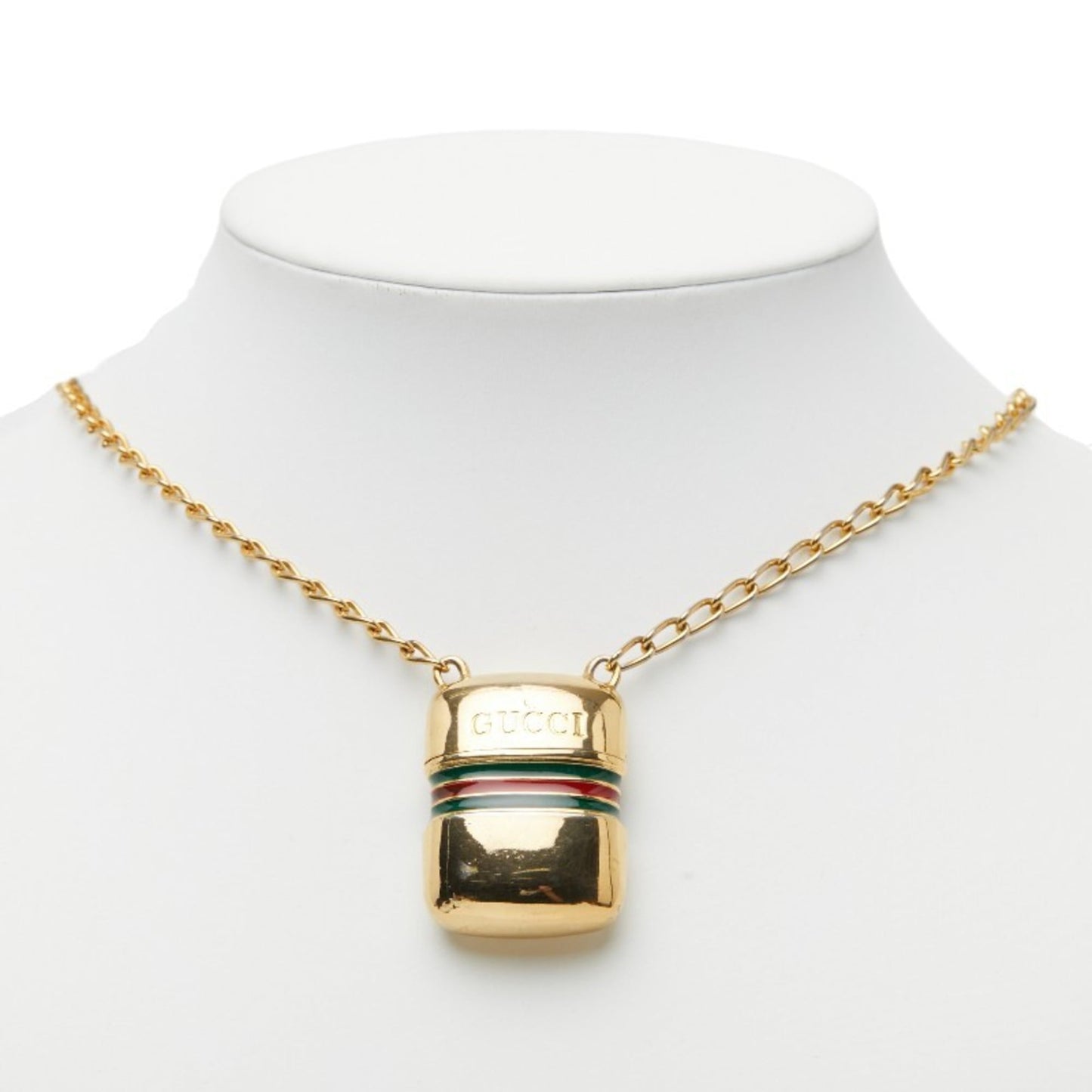 Gucci Bottle Motif Sherry Line Necklace in Gold and Multicolor Plated for Women