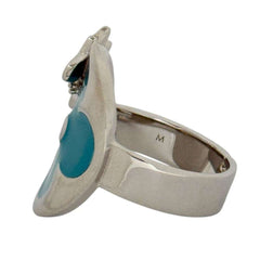 Louis Vuitton Men's Fairy Tale Ring, Size 17, Flower, Light Blue — Like New