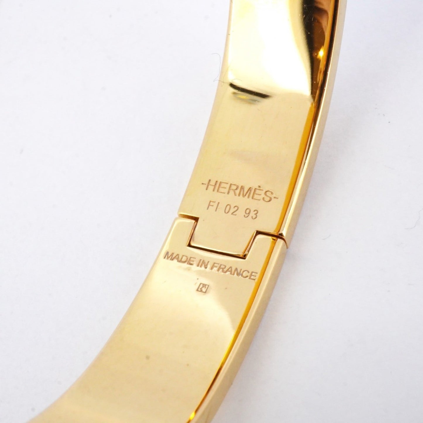 Hermes Click Cluck PM Bangle in GP-plated Gold and White for Women