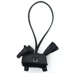 Hermes Rodeo Charm Robeo Plush PM Bag Charm, Agneau Milo Black, G Stamp (Made in 2026) — New - Store Return