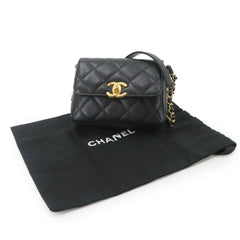Chanel Matelasse Mini Flap Chain Shoulder Handbag, Caviar Leather, Black with Gold Hardware — New - Store Return