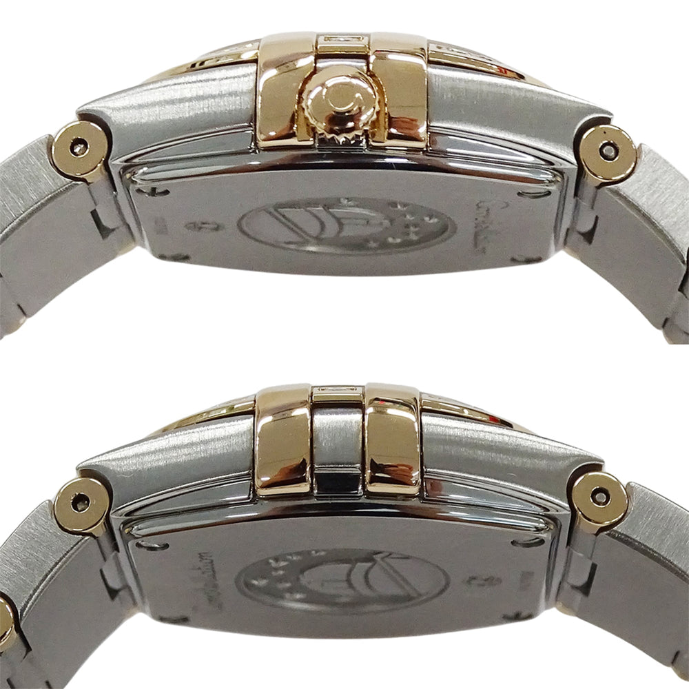 Omega Constellation Brushed 123.25.24.60.55.002 Women's Watch, Brand Name, 12P Diamonds, Mother-of-Pearl, Quartz Movement, Stainless Steel (SS) and Pink Gold (PG) — Good