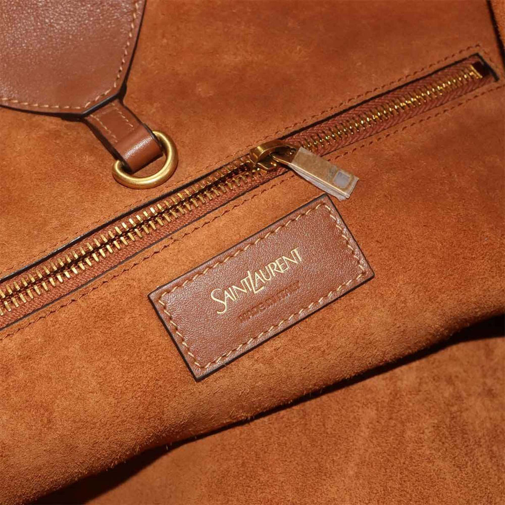 Saint Laurent Y Hobo Tote Handbag, Leather, Brown, 833160 Bag — New - Store Return