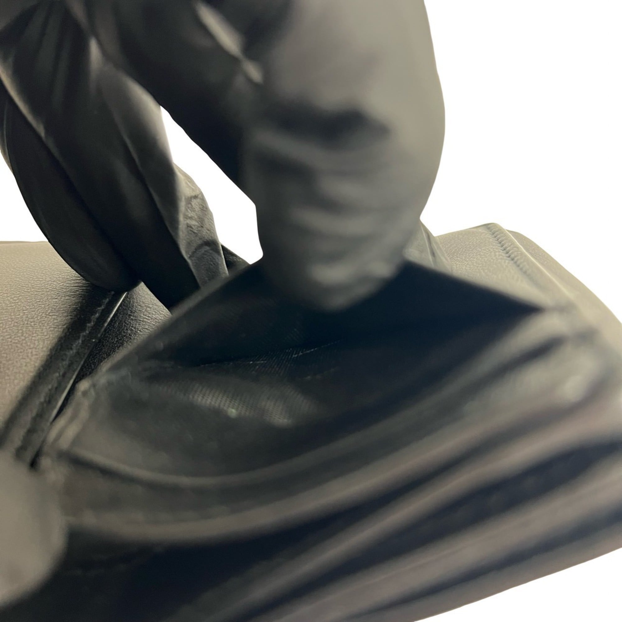 Christian Dior Cannage Stitch Logo Leather Tri-fold Wallet, Mini, Black, 13140