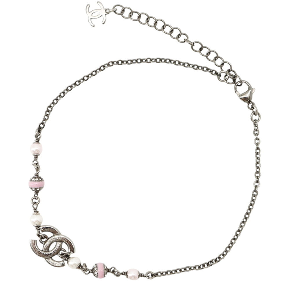 Chanel Necklace Coco Mark Faux Pearl Rhinestone C25B CHANEL Women's NECKLACE — Like New